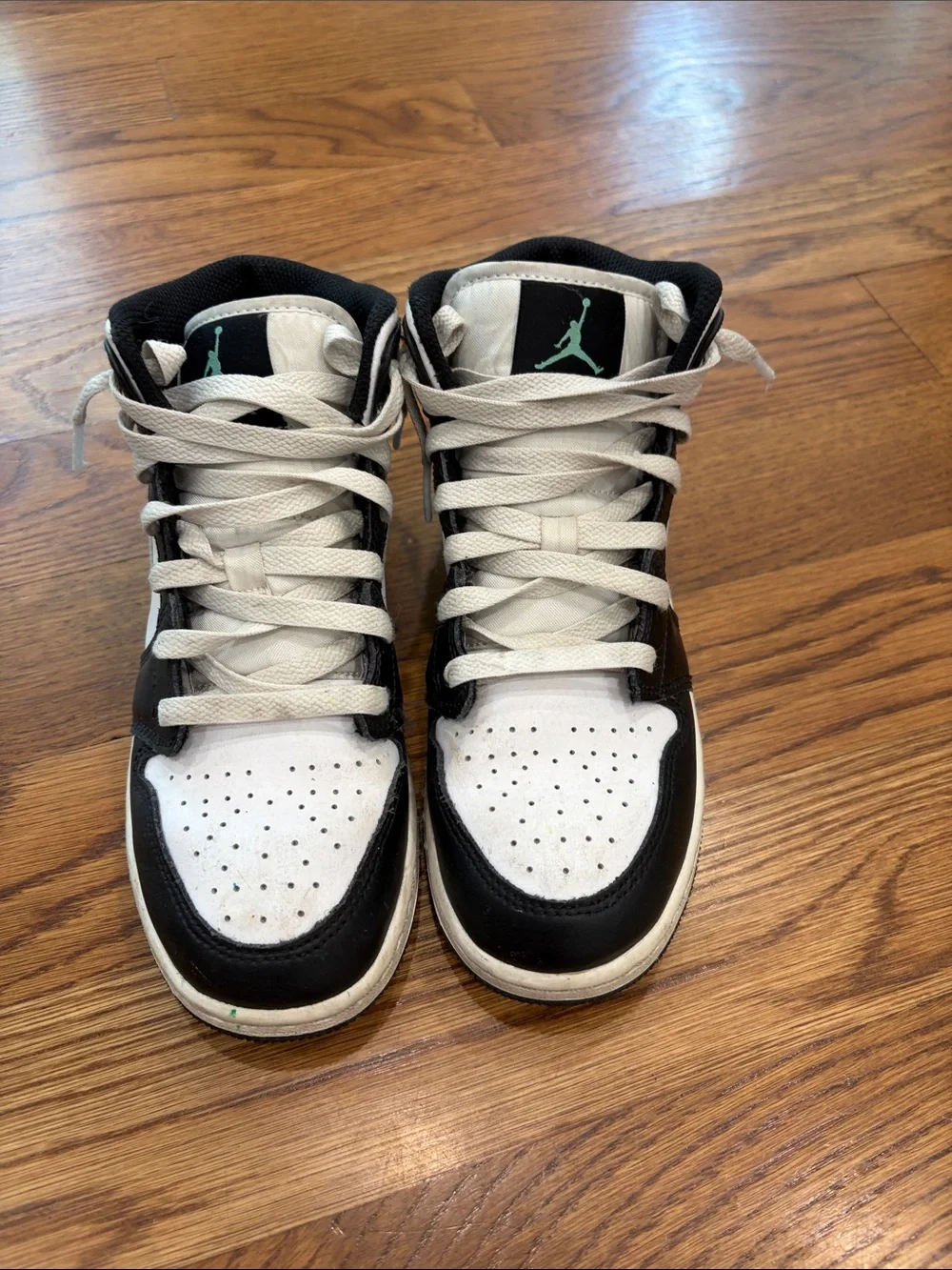 Nike Kids High-Top Sneakers in Black, White & Mint